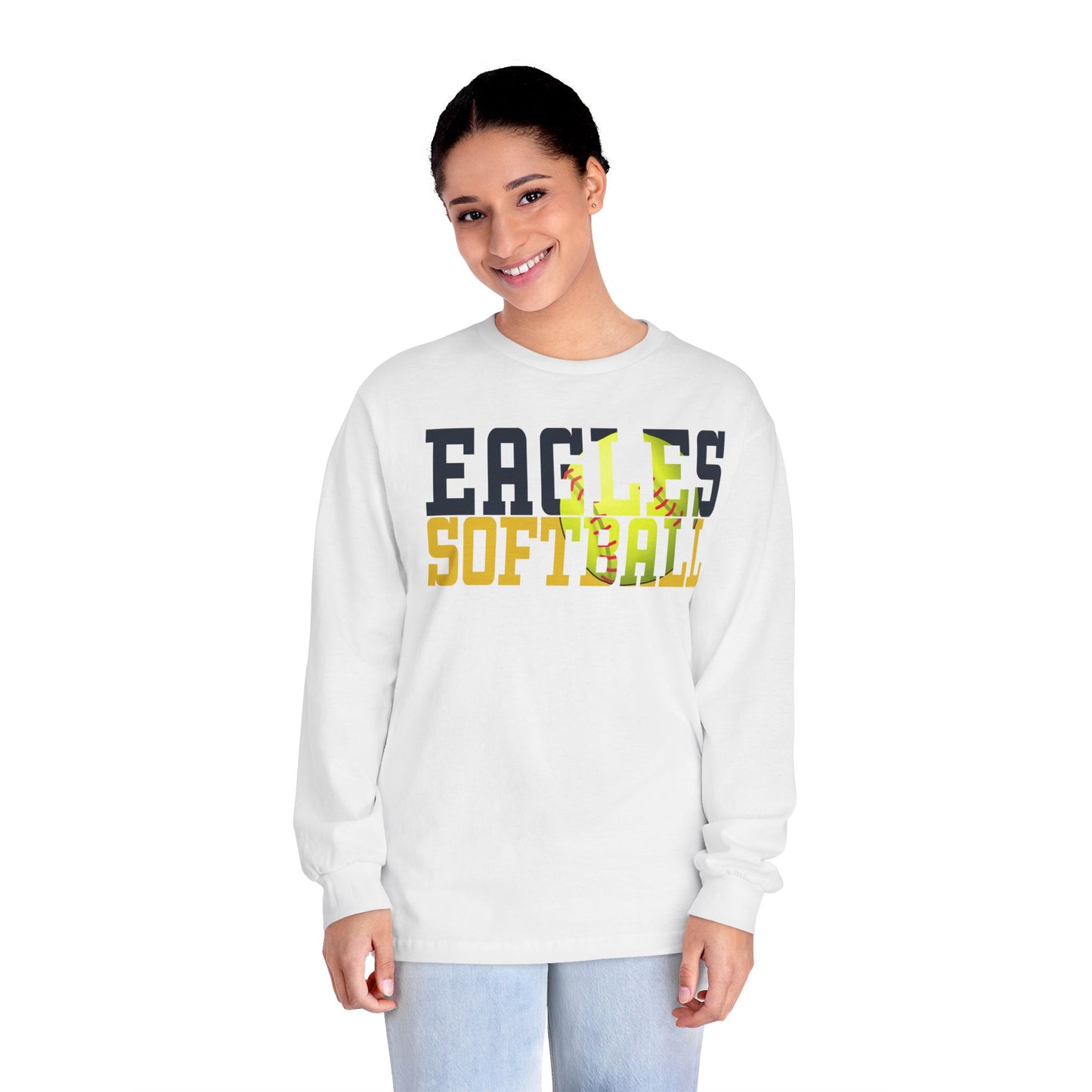 Softball Cutout - American Apparel Unisex Classic Long Sleeve T-Shirt