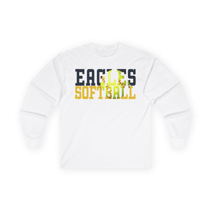 Softball Cutout - Gildan Ultra Cotton Long Sleeve Tee