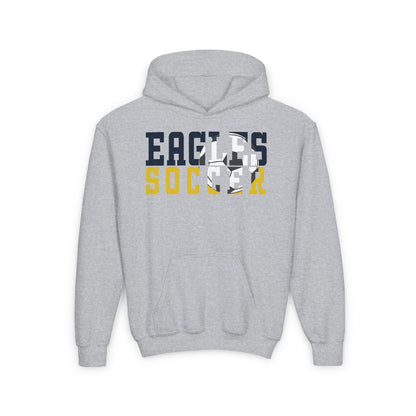 Soccer Cutout - Gildan Youth Heavy Blend Hooded Sweatshirt
