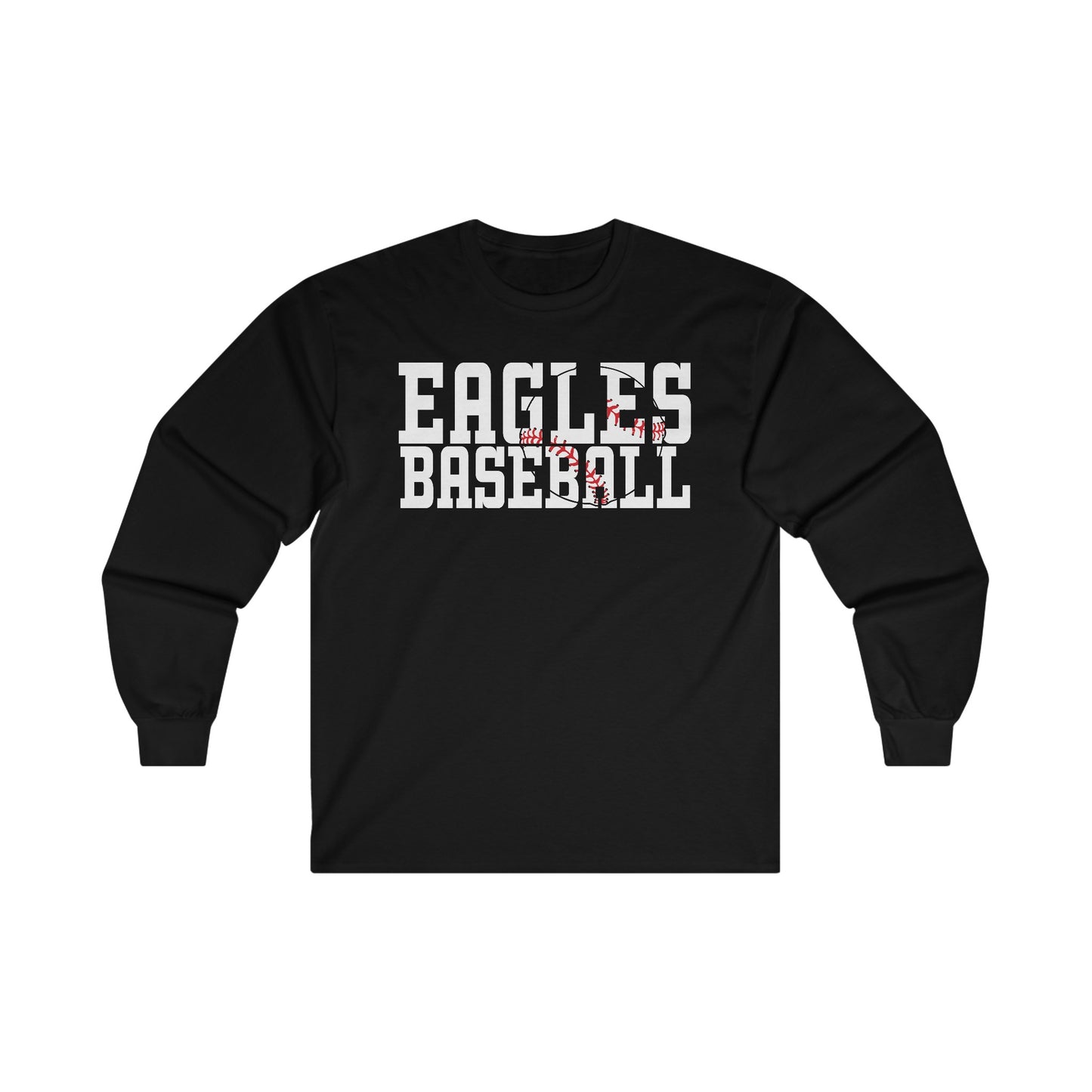 Baseball Cutout - Gildan Ultra Cotton Long Sleeve Tee