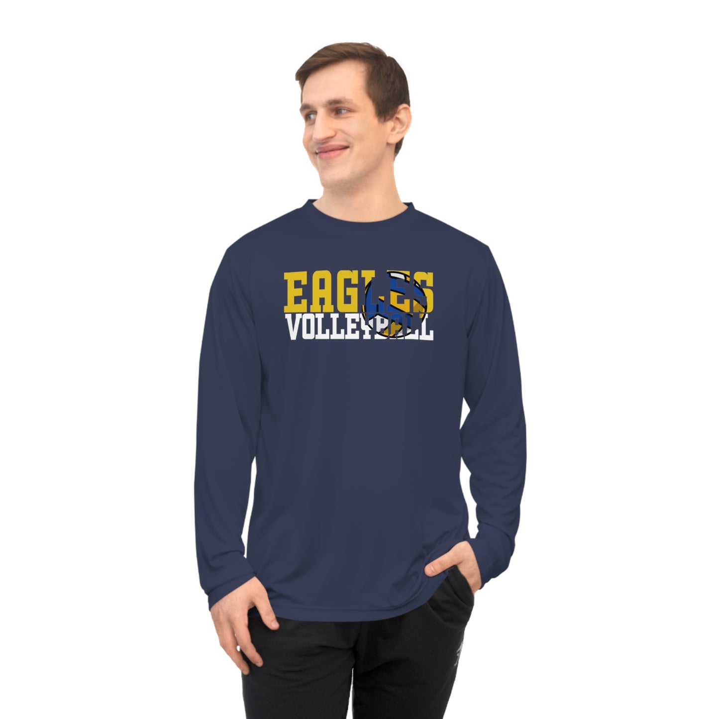 Volleyball Cutout - Team 365 Unisex Performance Long Sleeve Shirt