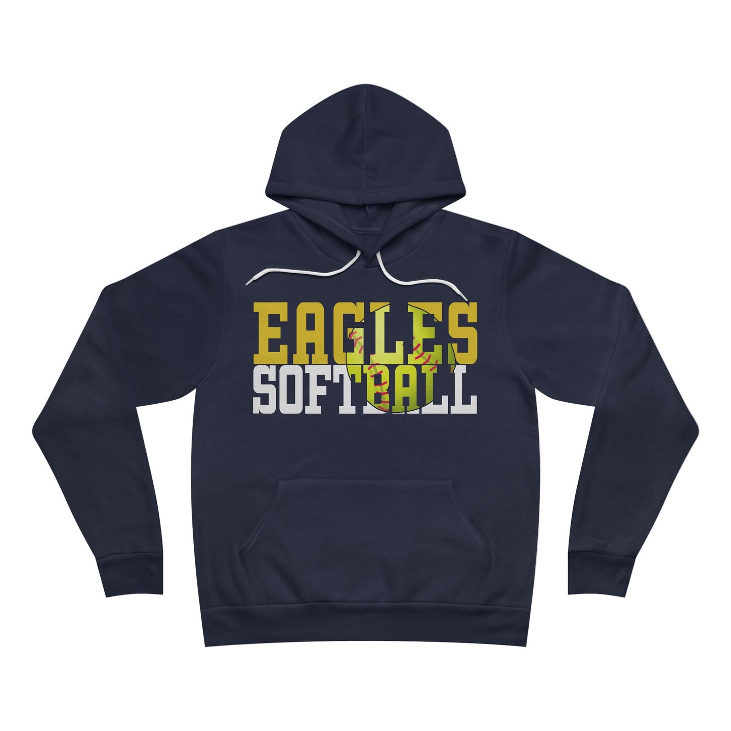 Softball Cutout - Bella+Canva Unisex Sponge Fleece Pullover Hoodie