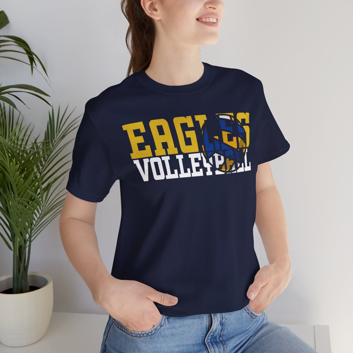 Volleyball Cutout - Bella+Canva Unisex Jersey Short Sleeve Tee