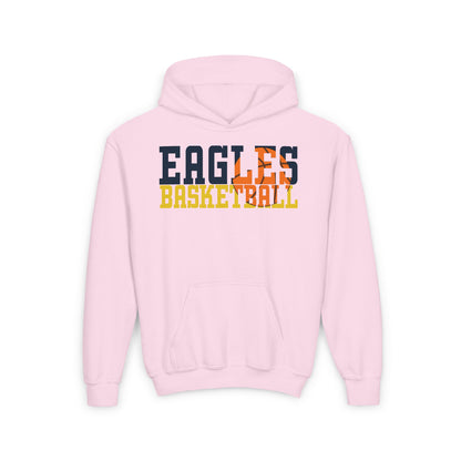 Baskeball Cutout - Gildan Youth Heavy Blend Hooded Sweatshirt