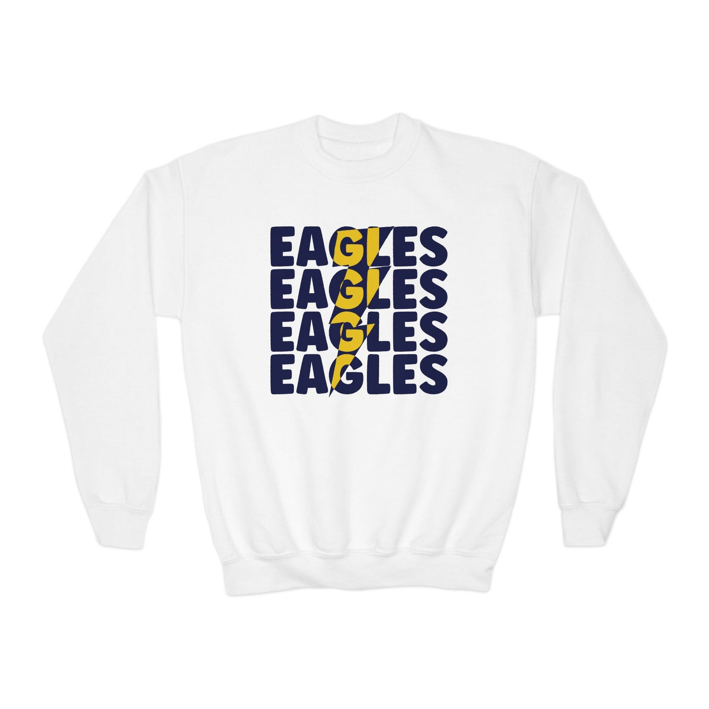 Lightning Bolt Eagle - Gildan Youth Crewneck Sweatshirt