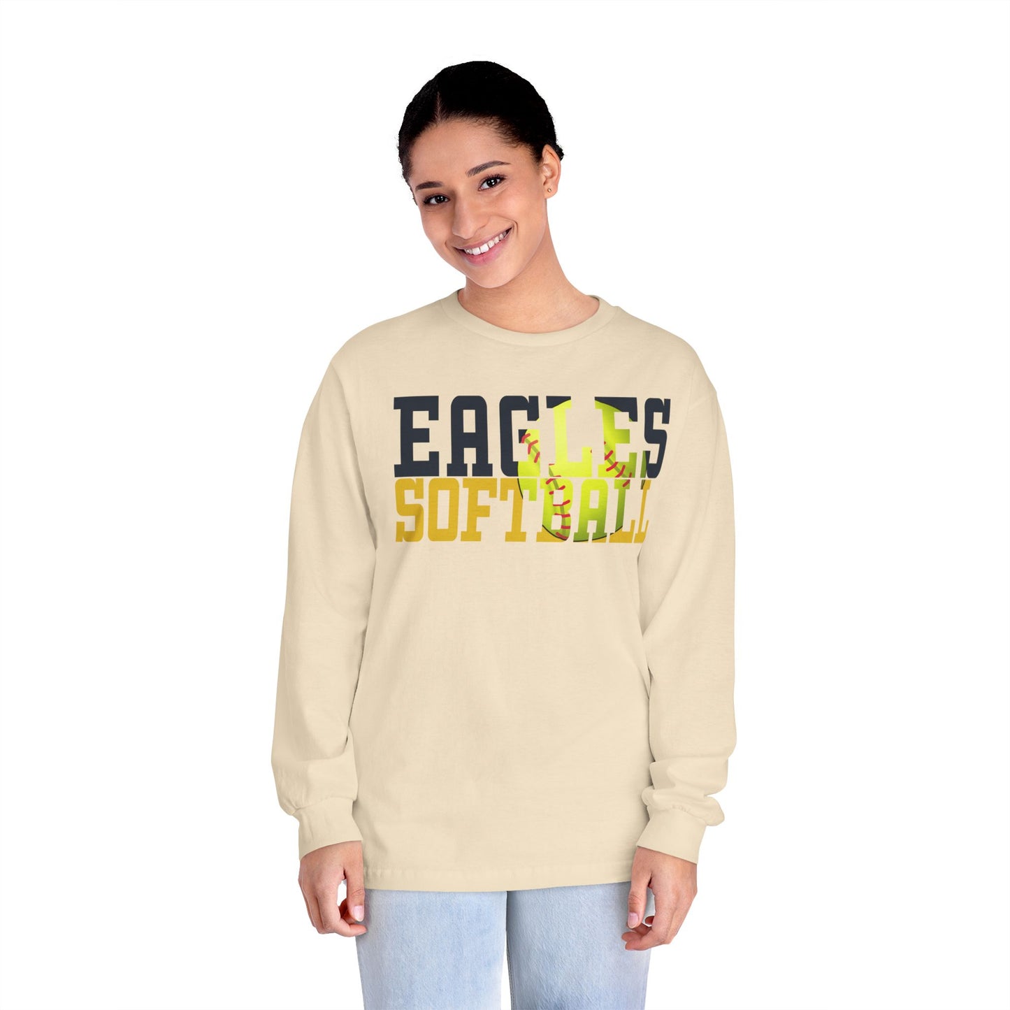 Softball Cutout - American Apparel Unisex Classic Long Sleeve T-Shirt