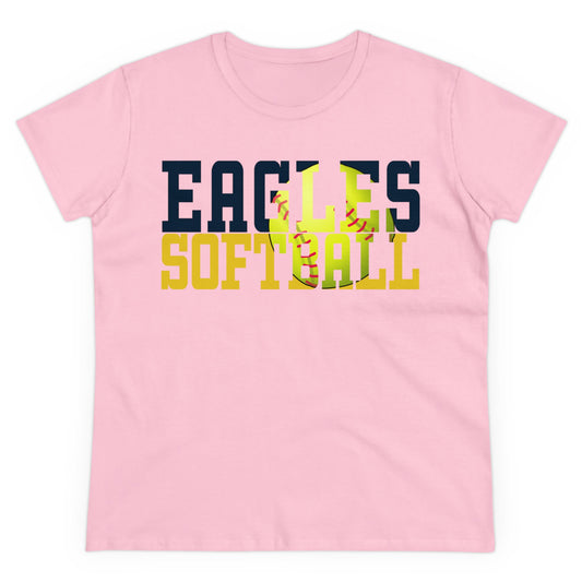 Softball Cutout - Gildan Women's Midweight Cotton Tee