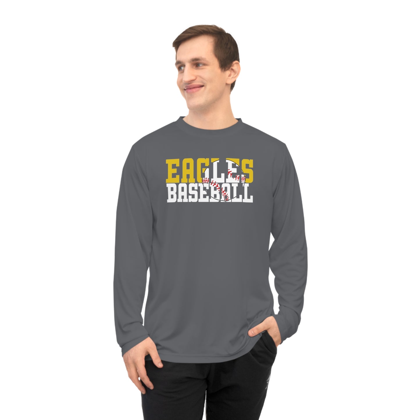 Baseball Cutout - Team 365 Unisex Performance Long Sleeve Shirt