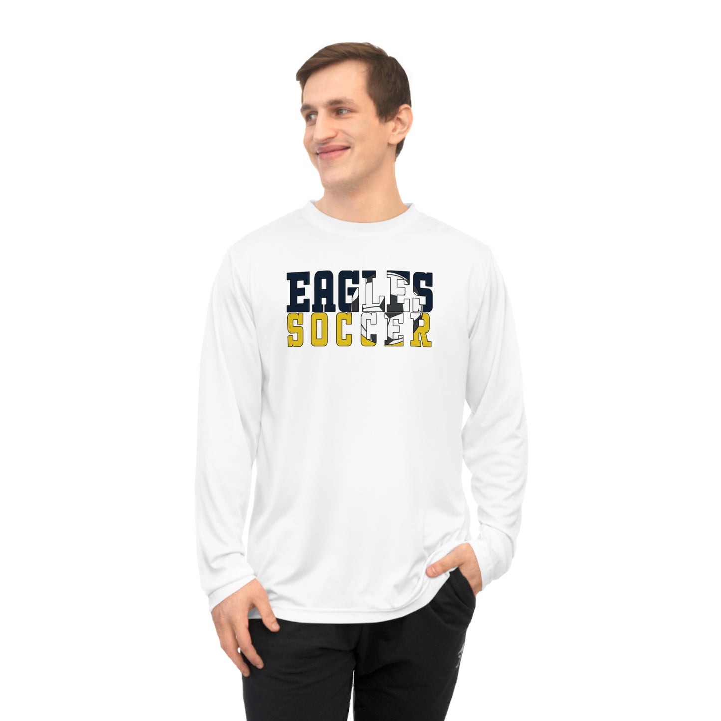 Soccer Cutout - Team 365 Unisex Performance Long Sleeve Shirt