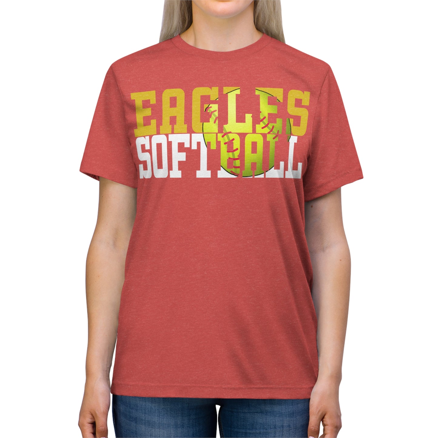 Softball Cutout - Bella+Canva Unisex Triblend Tee