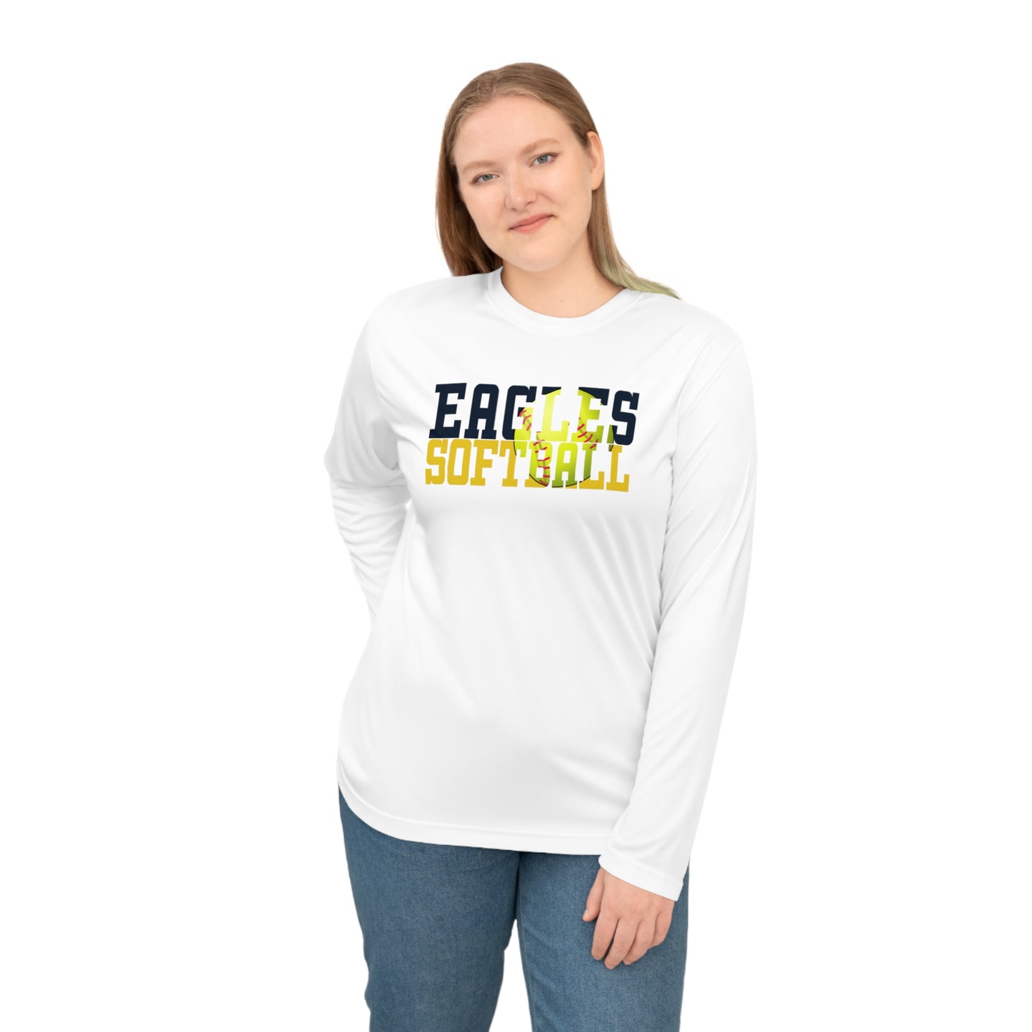 Softball Cutout - Team 365 Unisex Performance Long Sleeve Shirt