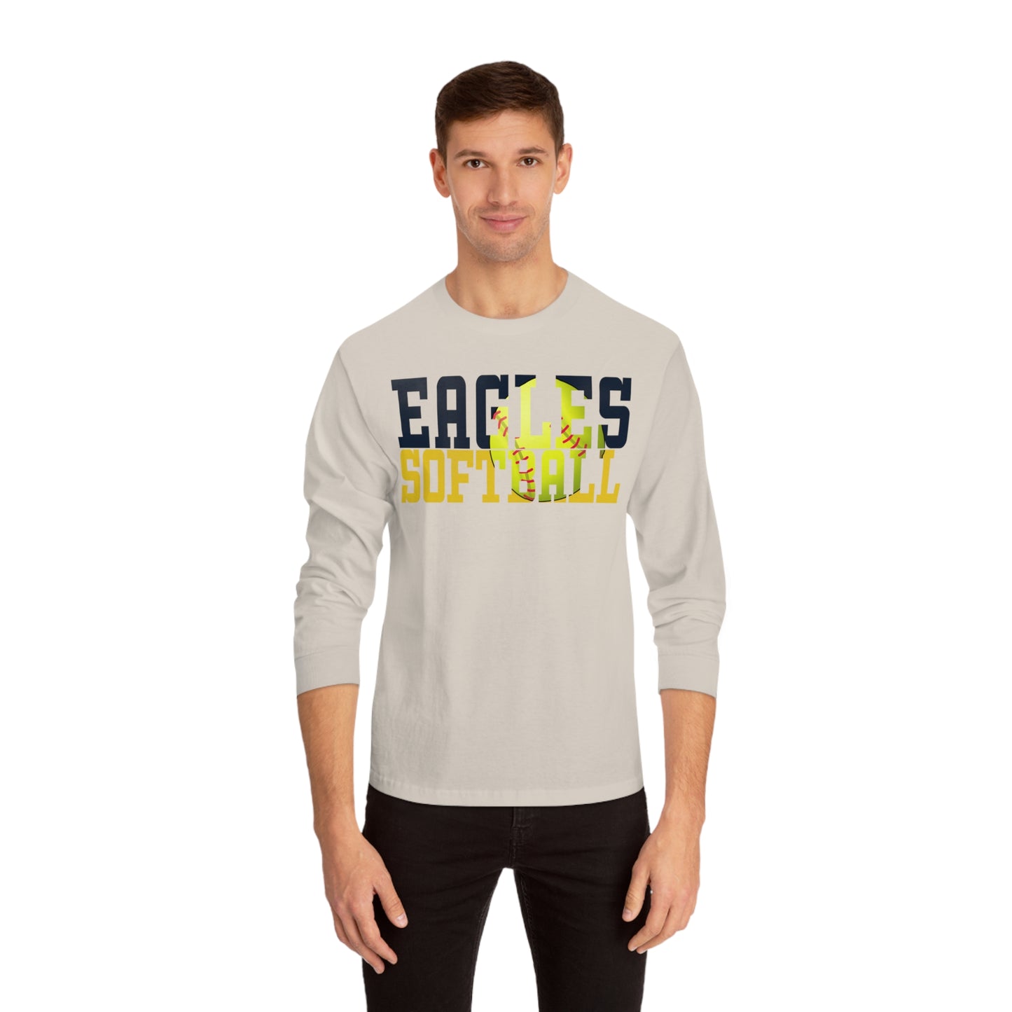 Softball Cutout - American Apparel Unisex Classic Long Sleeve T-Shirt