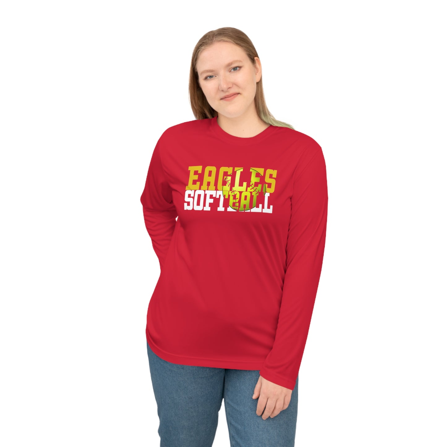 Softball Cutout - Team 365 Unisex Performance Long Sleeve Shirt