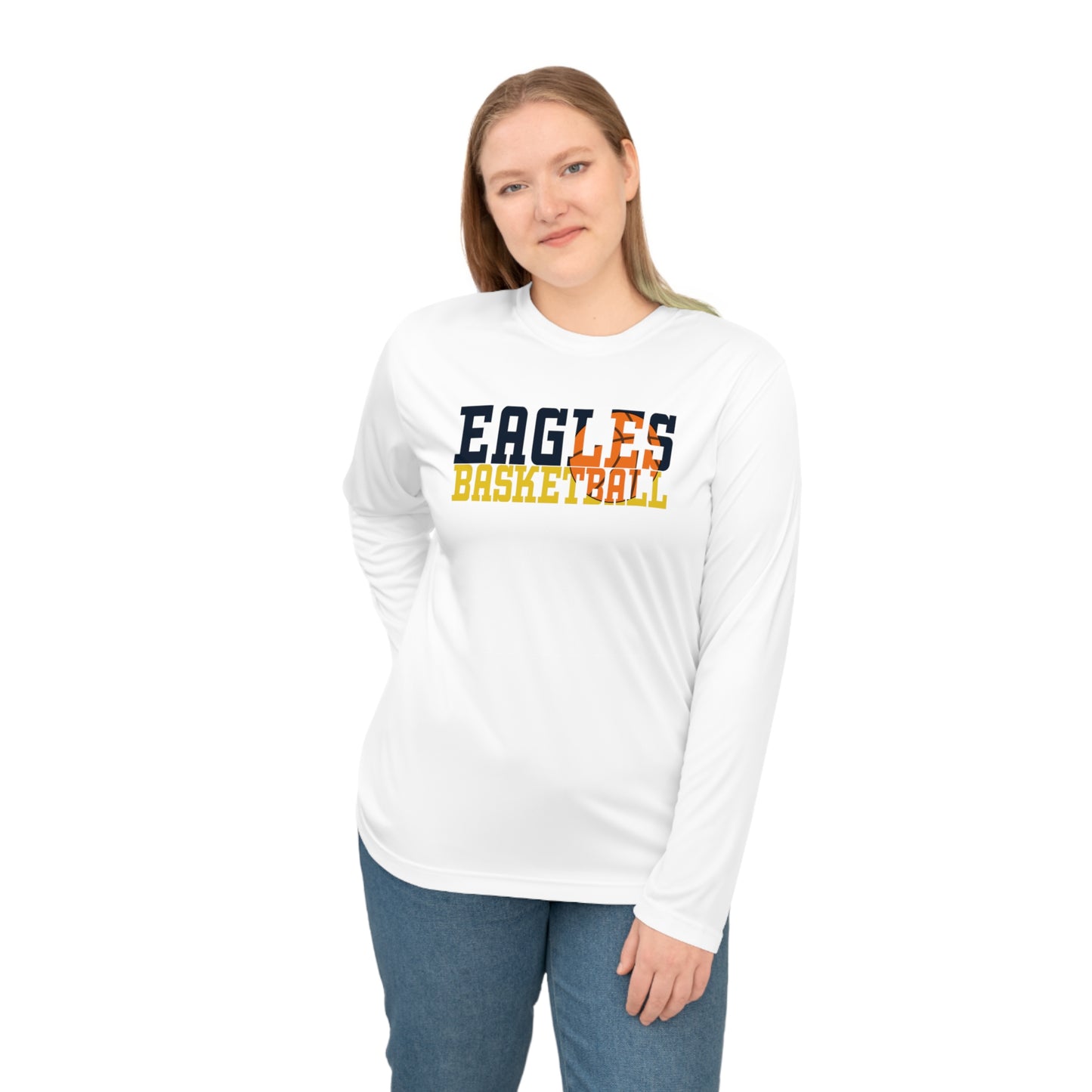 Basketball Cutout - Team 365 Unisex Performance Long Sleeve Shirt