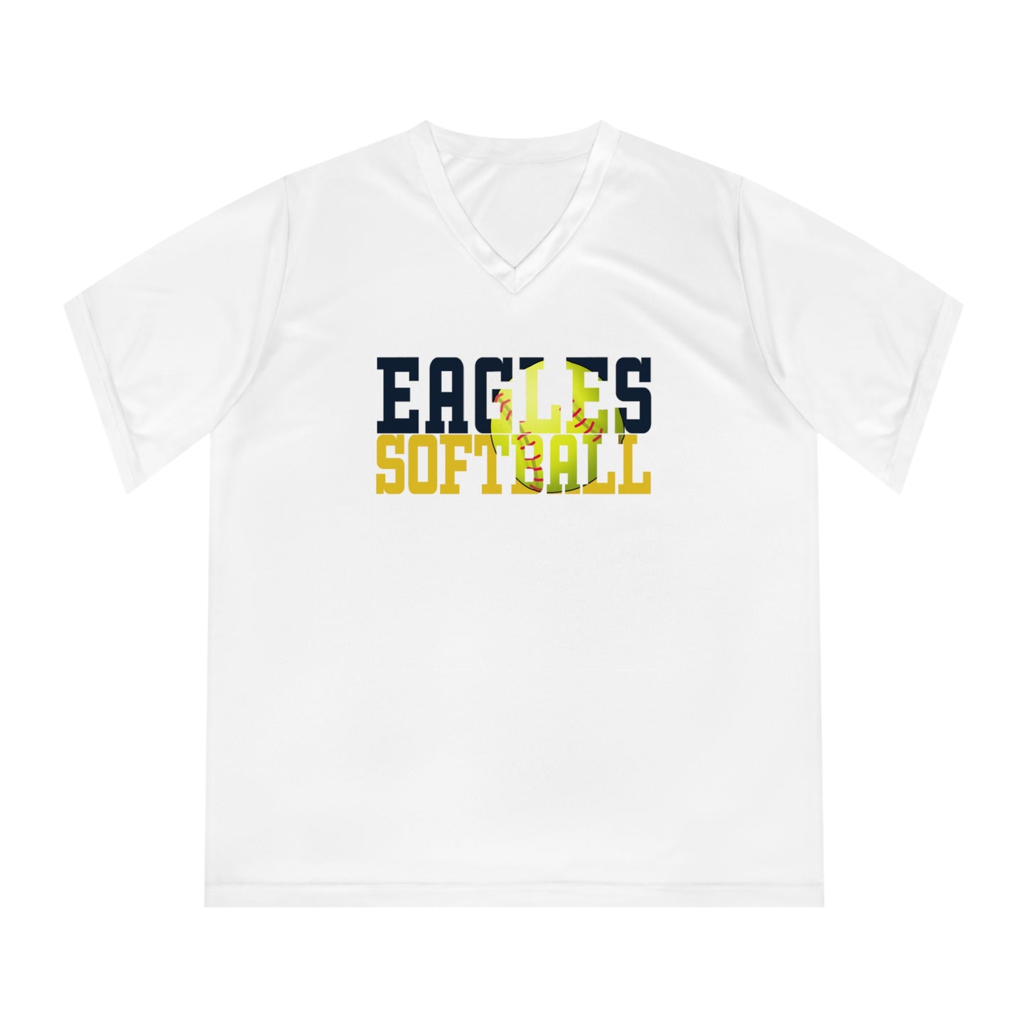Softball Cutout - Team 365 Women's Performance V-Neck T-Shirt