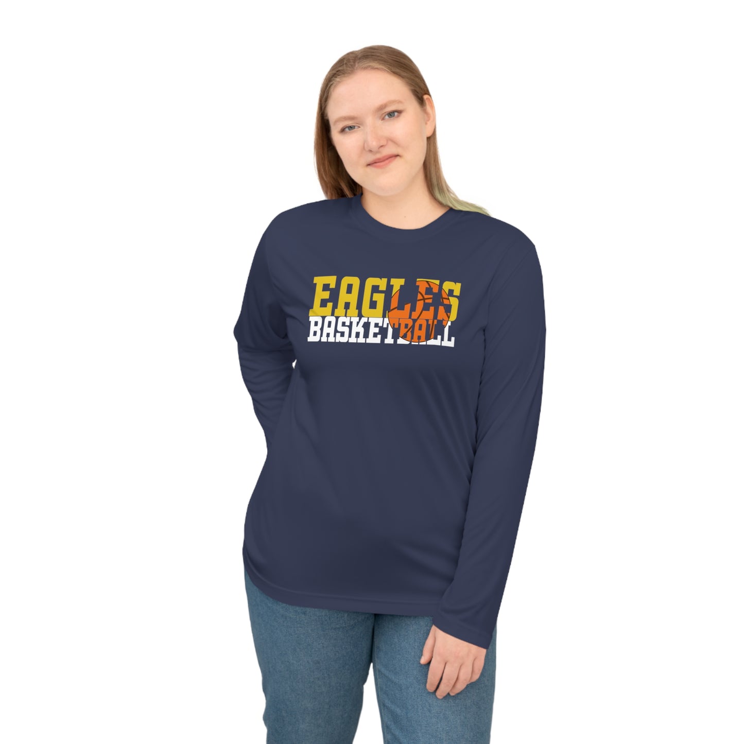 Basketball Cutout - Team 365 Unisex Performance Long Sleeve Shirt