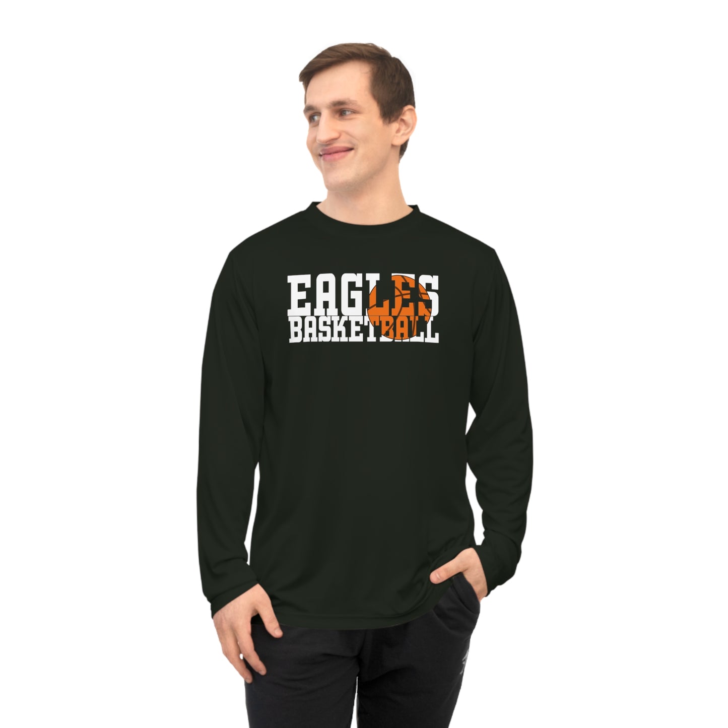 Basketball Cutout - Team 365 Unisex Performance Long Sleeve Shirt