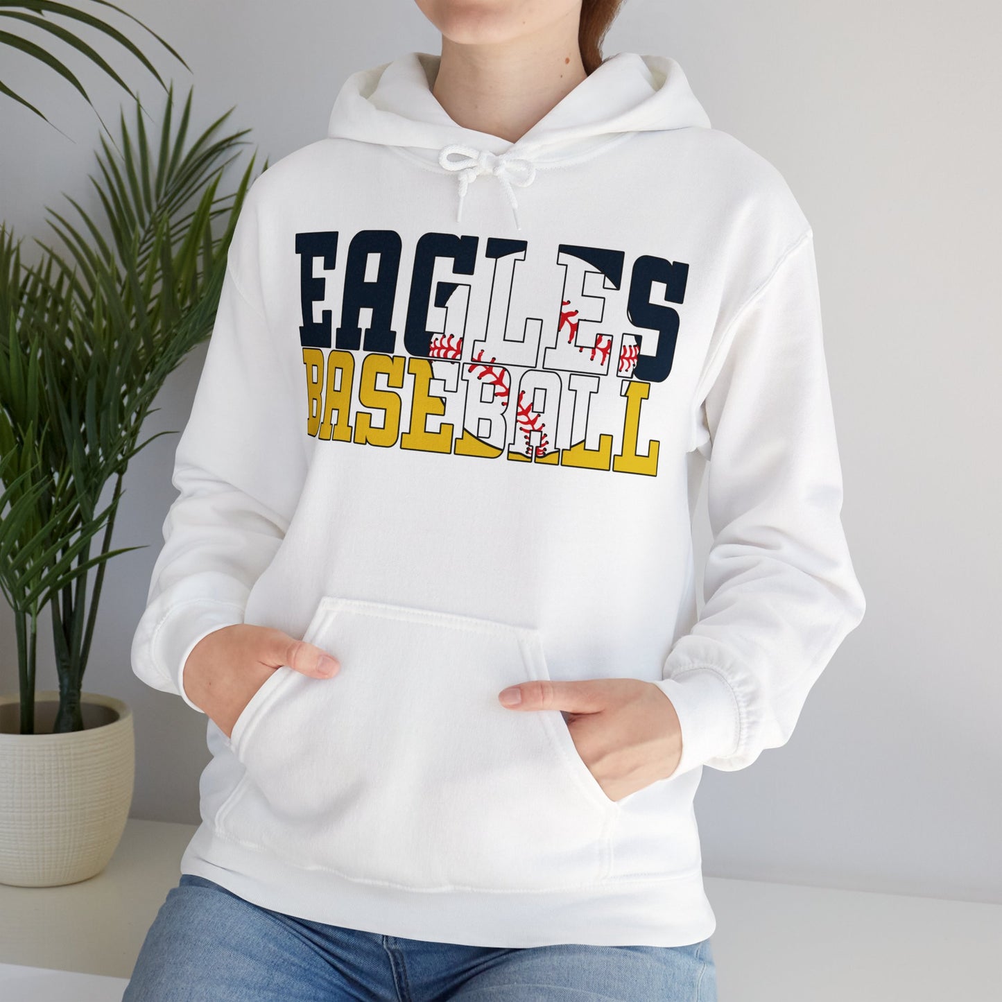 Baseball Cutout - Gildan Unisex Heavy Blend™ Hooded Sweatshirt