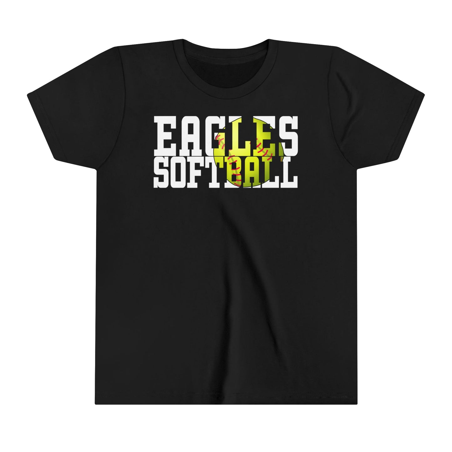 Softball Cutout - Bella+Canva Youth Short Sleeve Tee