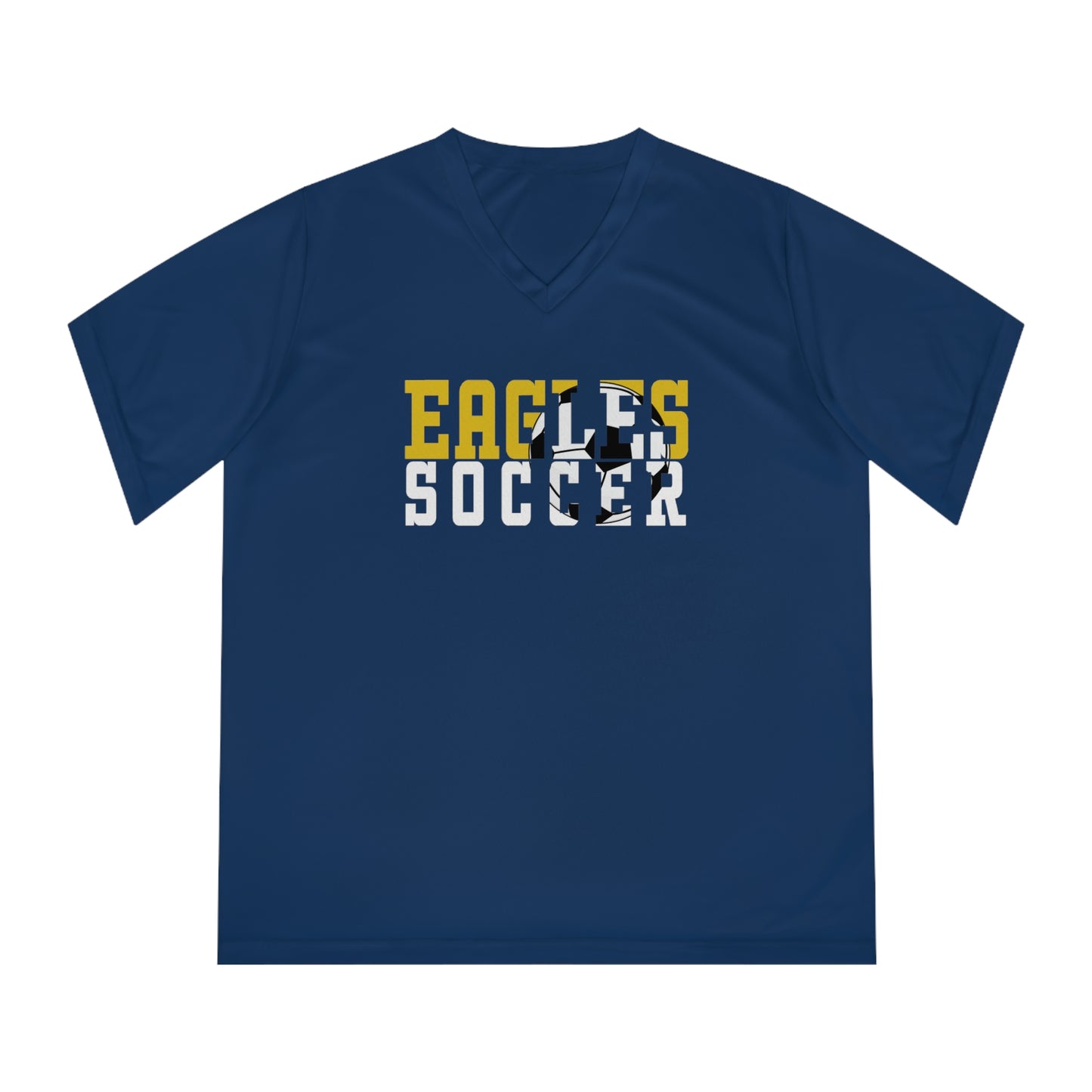 Soccer Cutout - Team 365 Women's Performance V-Neck T-Shirt