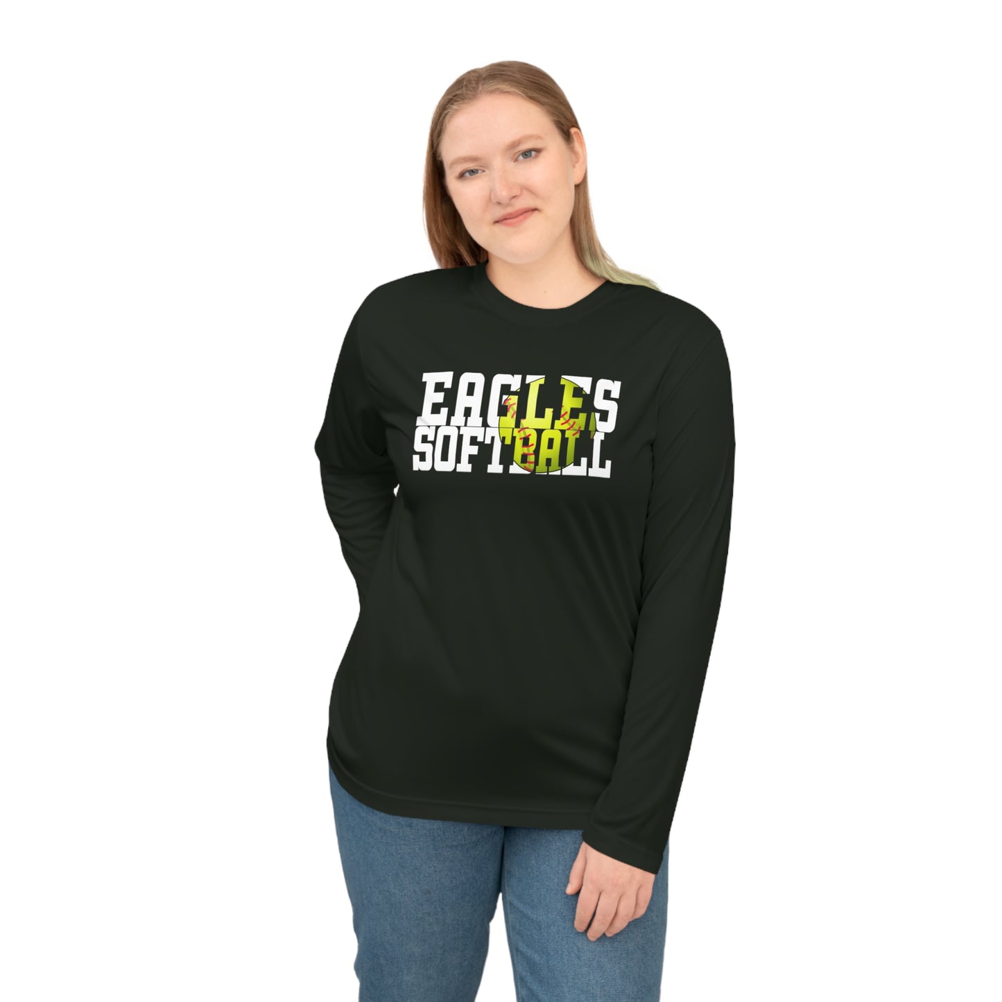 Softball Cutout - Team 365 Unisex Performance Long Sleeve Shirt