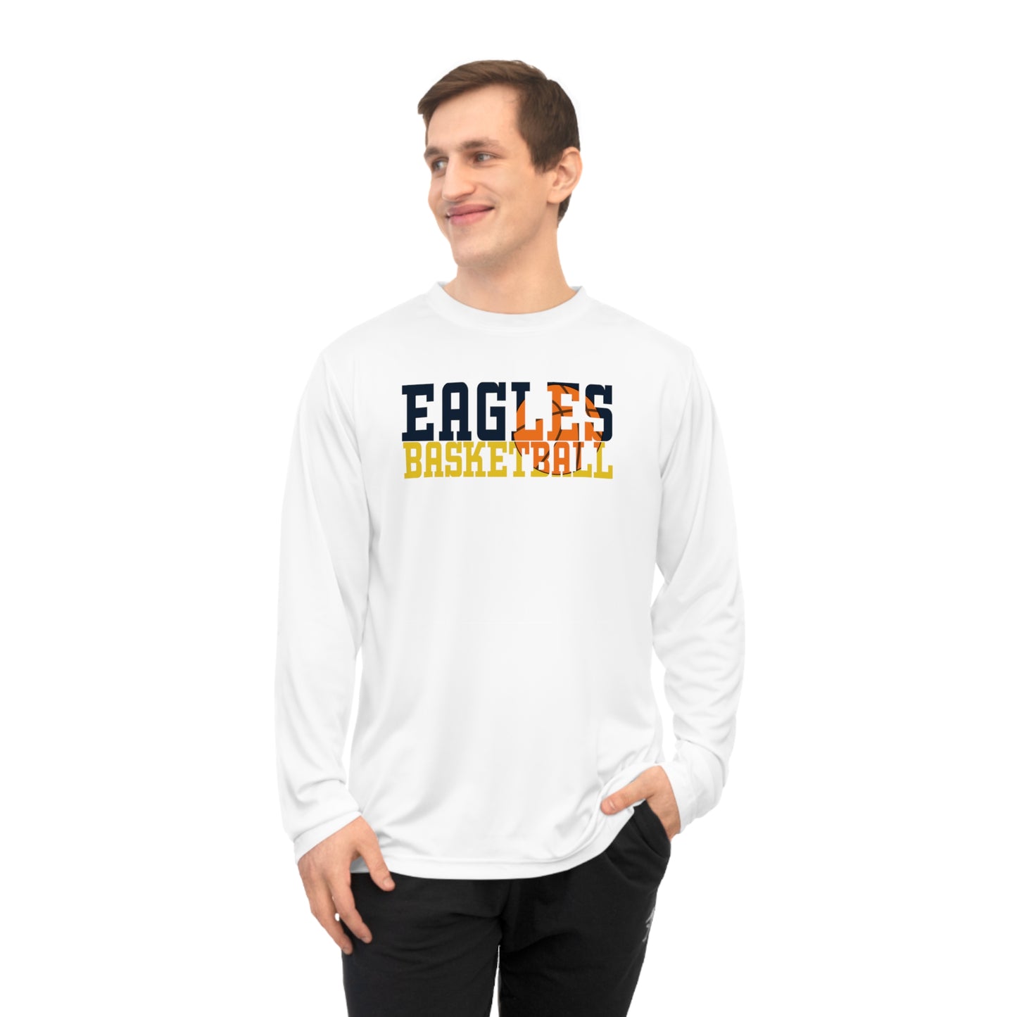 Basketball Cutout - Team 365 Unisex Performance Long Sleeve Shirt