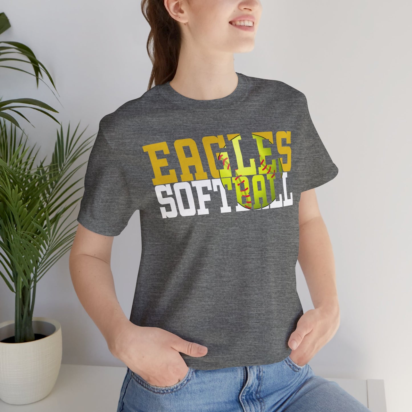 Softball Cutout - Bella+Canva Unisex Jersey Short Sleeve Tee