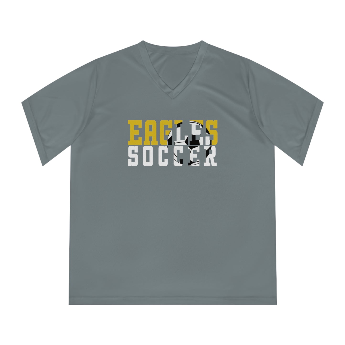Soccer Cutout - Team 365 Women's Performance V-Neck T-Shirt