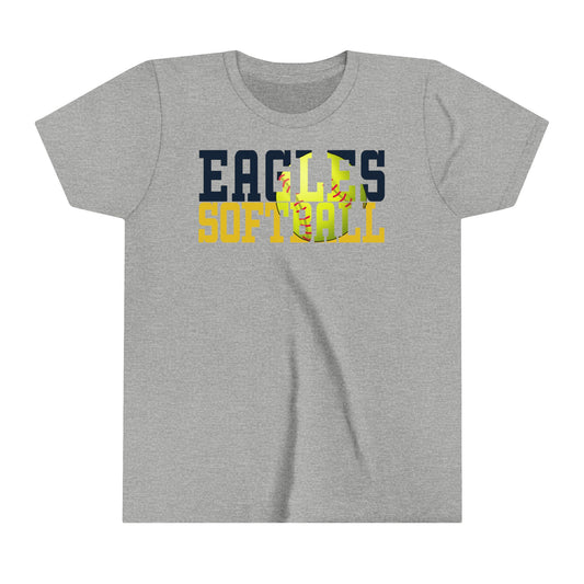 Softball Cutout - Bella+Canva Youth Short Sleeve Tee