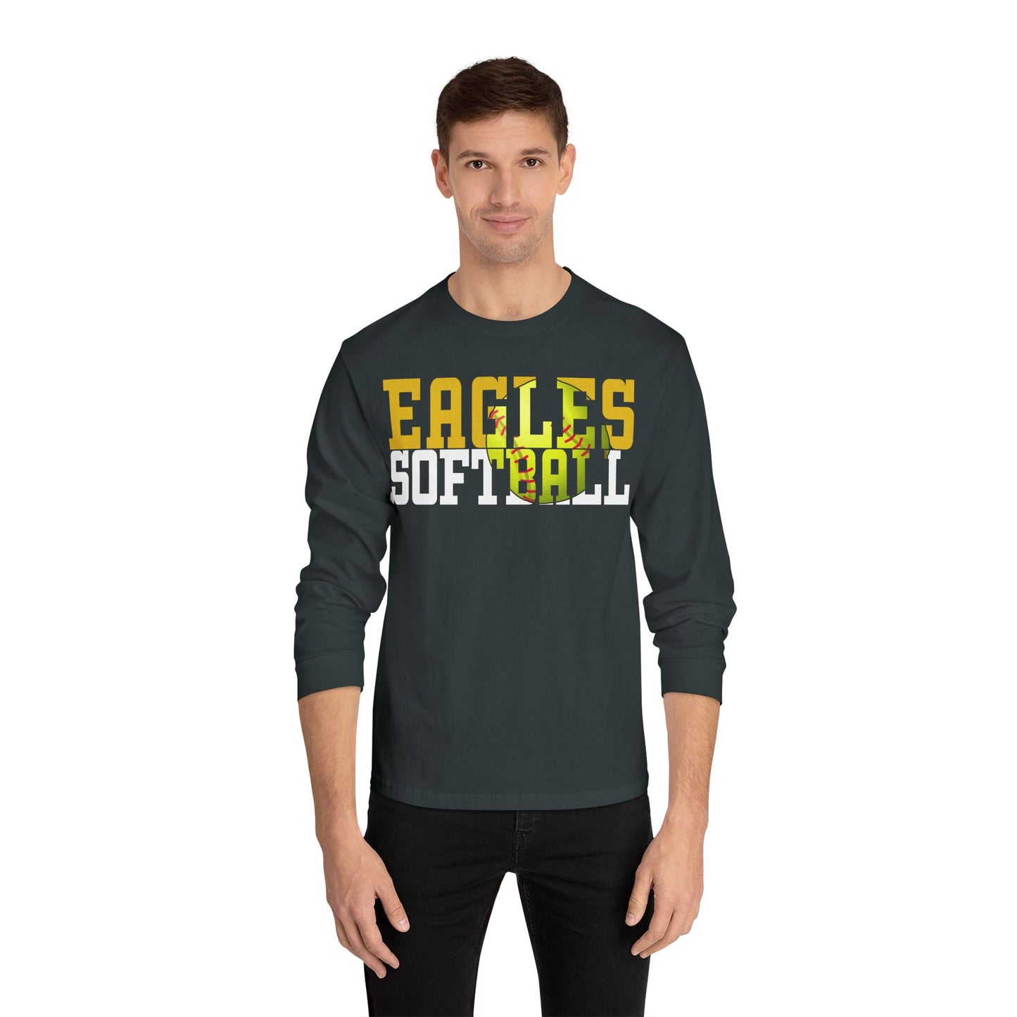 Softball Cutout - American Apparel Unisex Classic Long Sleeve T-Shirt