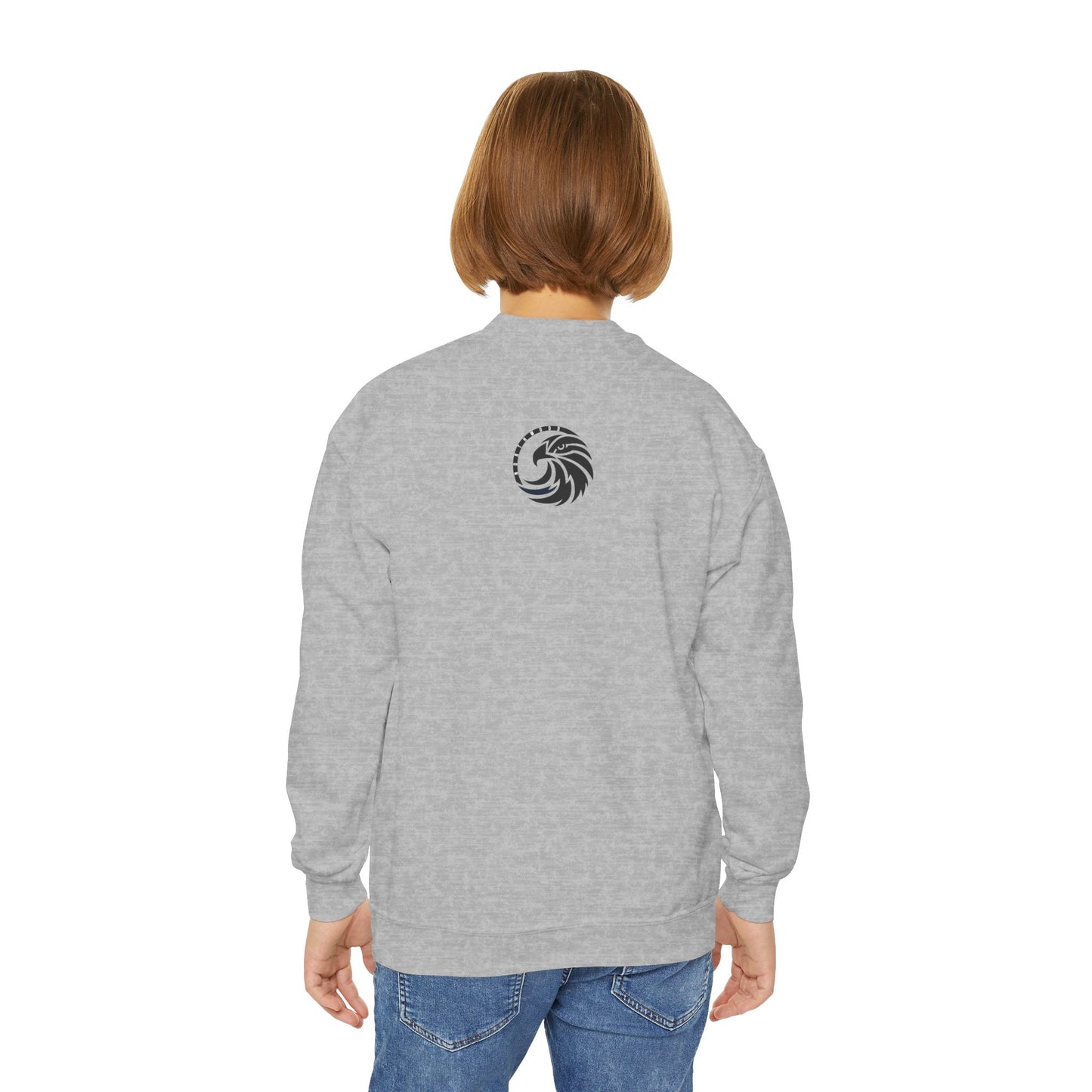 Lightning Bolt Eagle - Gildan Youth Crewneck Sweatshirt