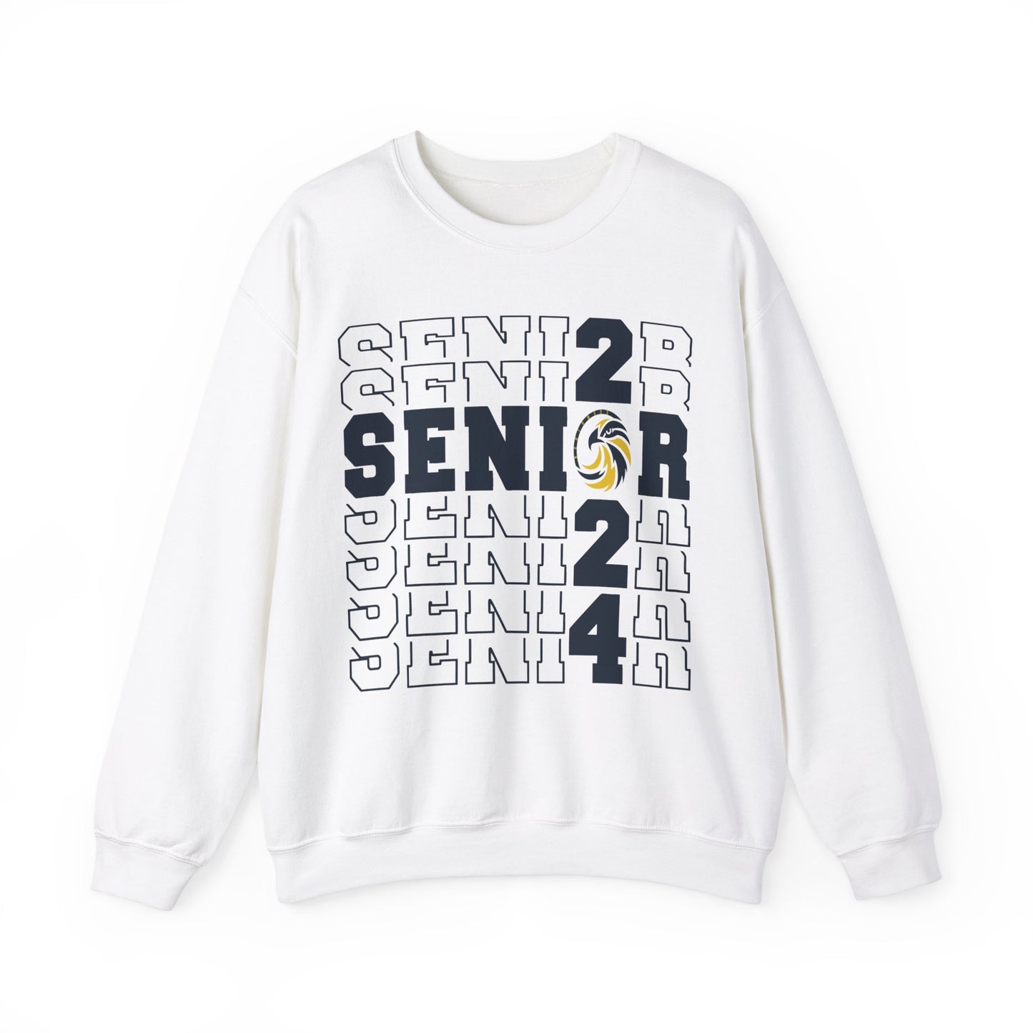 Seniors 2024 Cross Stacked - Gildan Unisex Heavy Blend™ Crewneck Sweatshirt