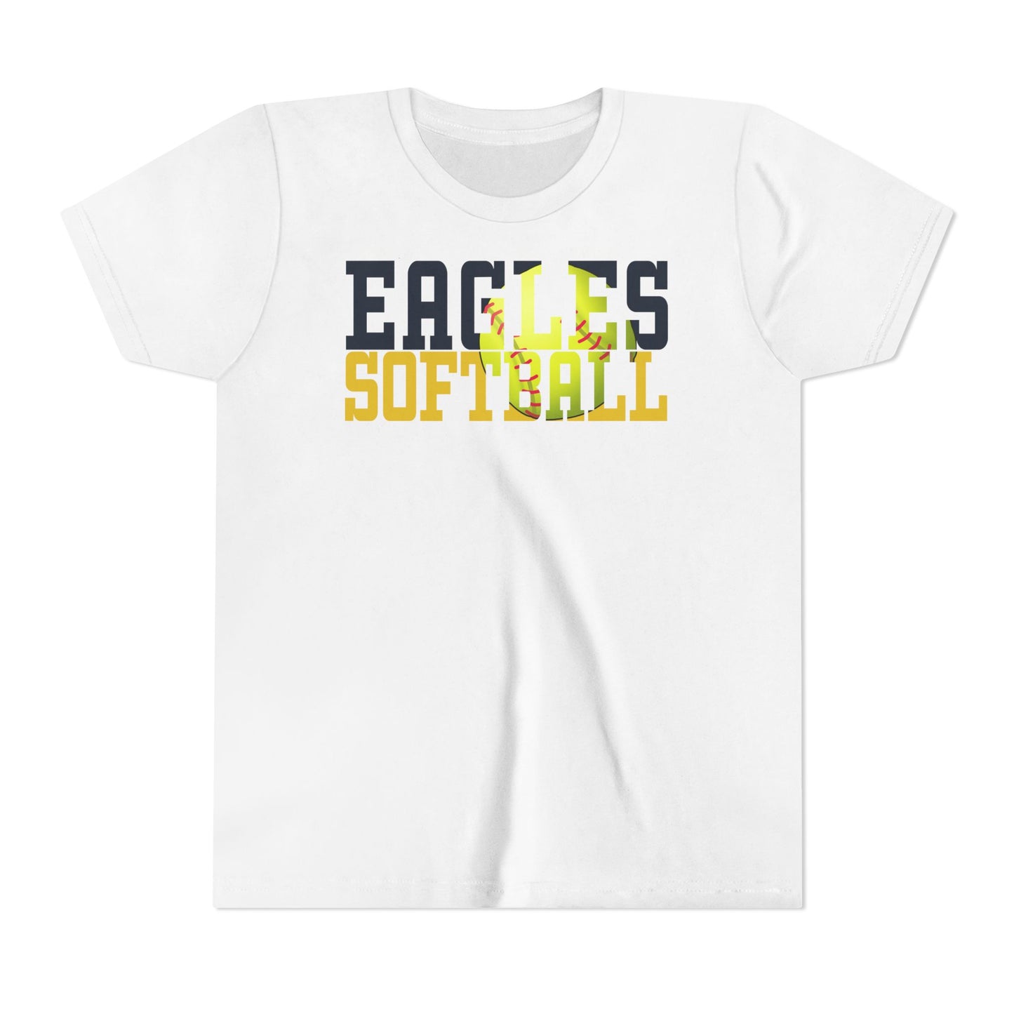 Softball Cutout - Bella+Canva Youth Short Sleeve Tee