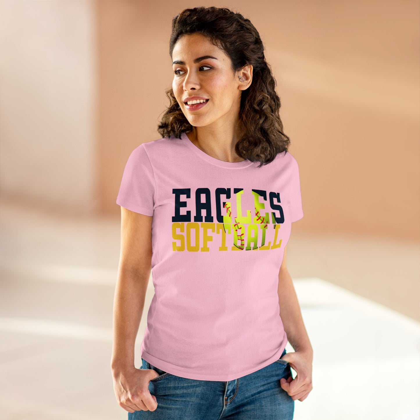 Softball Cutout - Gildan Women's Midweight Cotton Tee