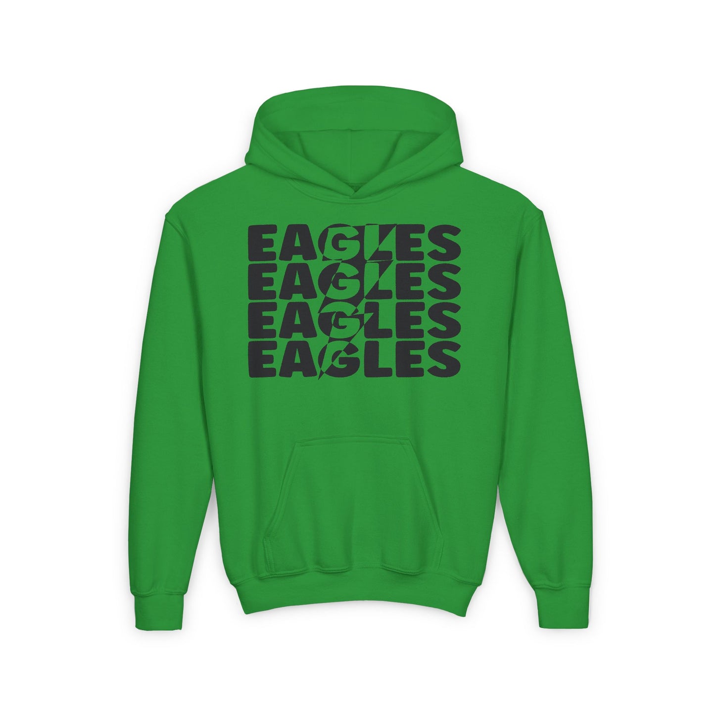 Lightning Bolt Eagle - Gildan Youth Heavy Blend Hooded Sweatshirt