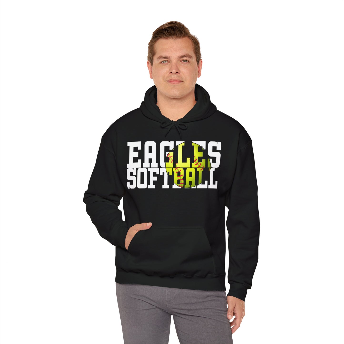 Softball Cutout - Gildan Unisex Heavy Blend™ Hooded Sweatshirt