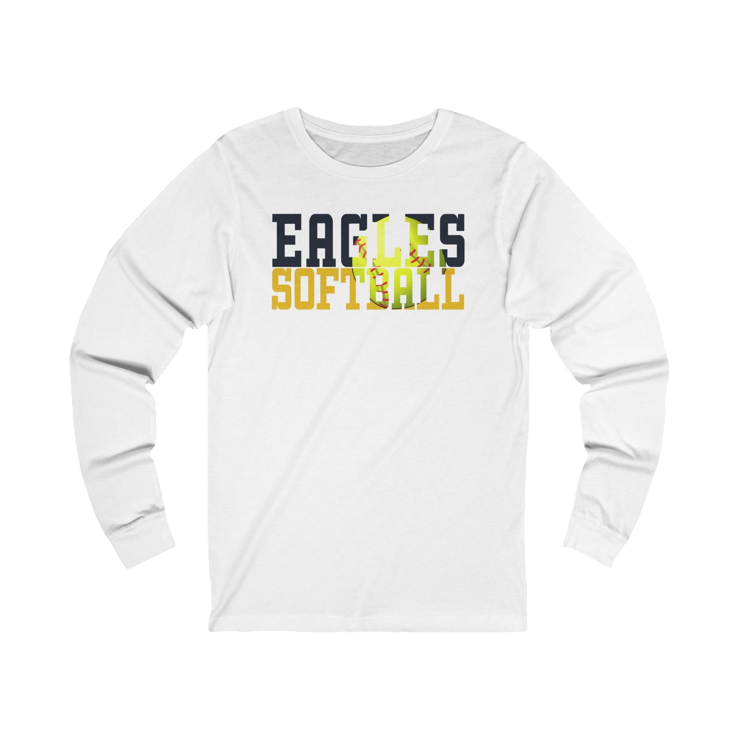 Softball Cutout - Bella+Canva Unisex Jersey Long Sleeve Tee