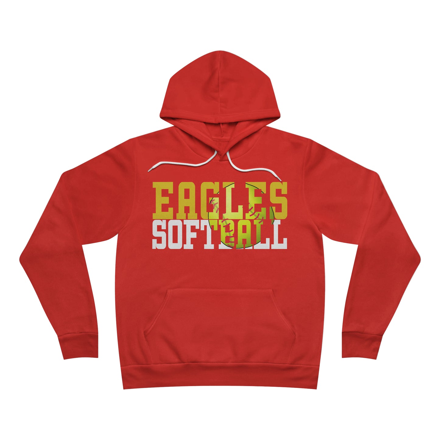 Softball Cutout - Bella+Canva Unisex Sponge Fleece Pullover Hoodie