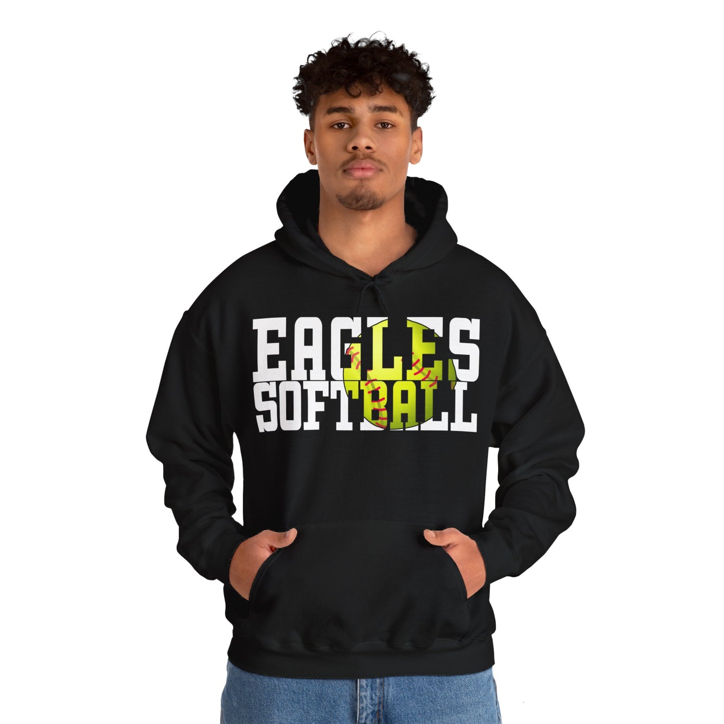 Softball Cutout - Gildan Unisex Heavy Blend™ Hooded Sweatshirt