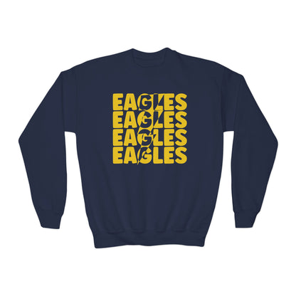 Lightning Bolt Eagle - Gildan Youth Crewneck Sweatshirt