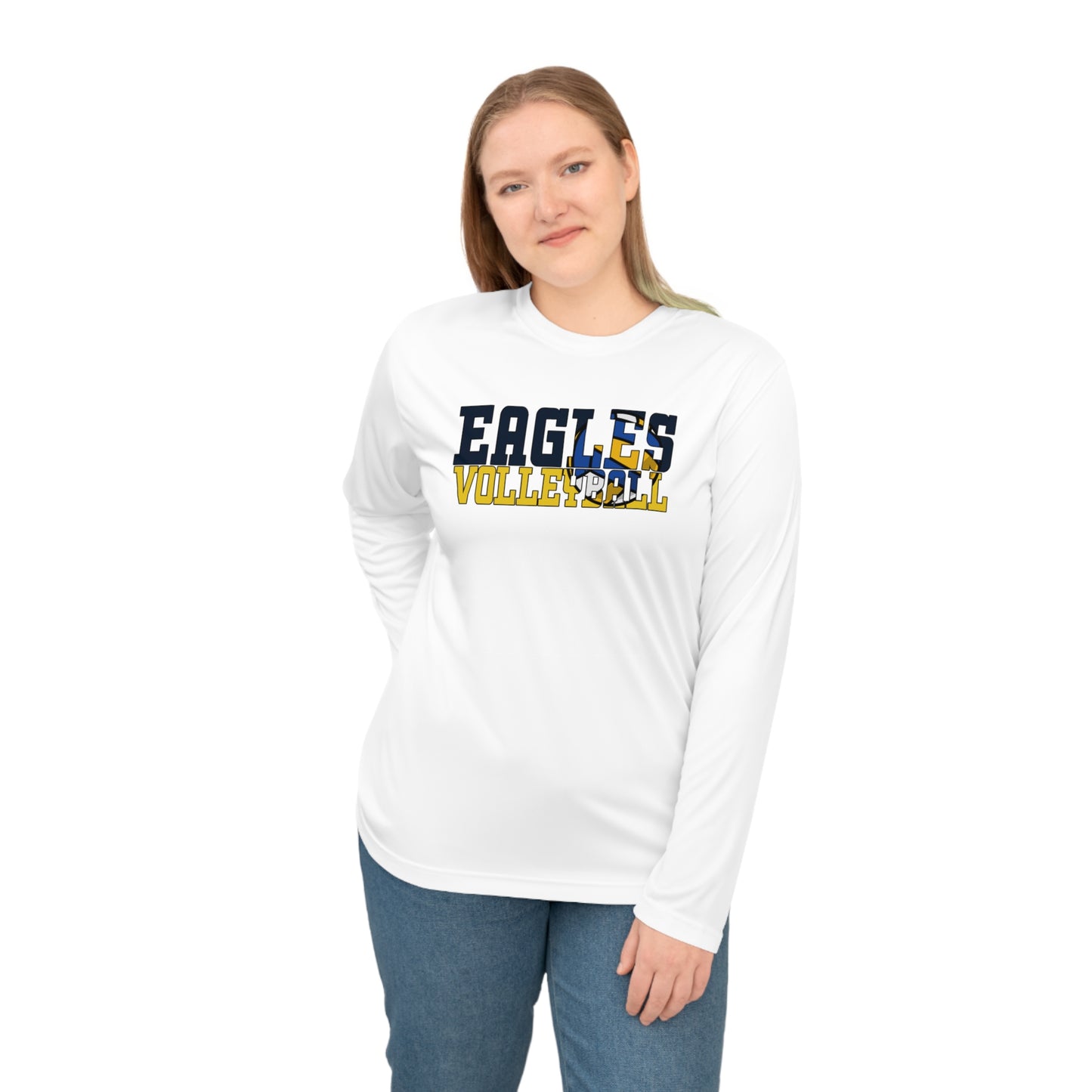 Volleyball Cutout - Team 365 Unisex Performance Long Sleeve Shirt