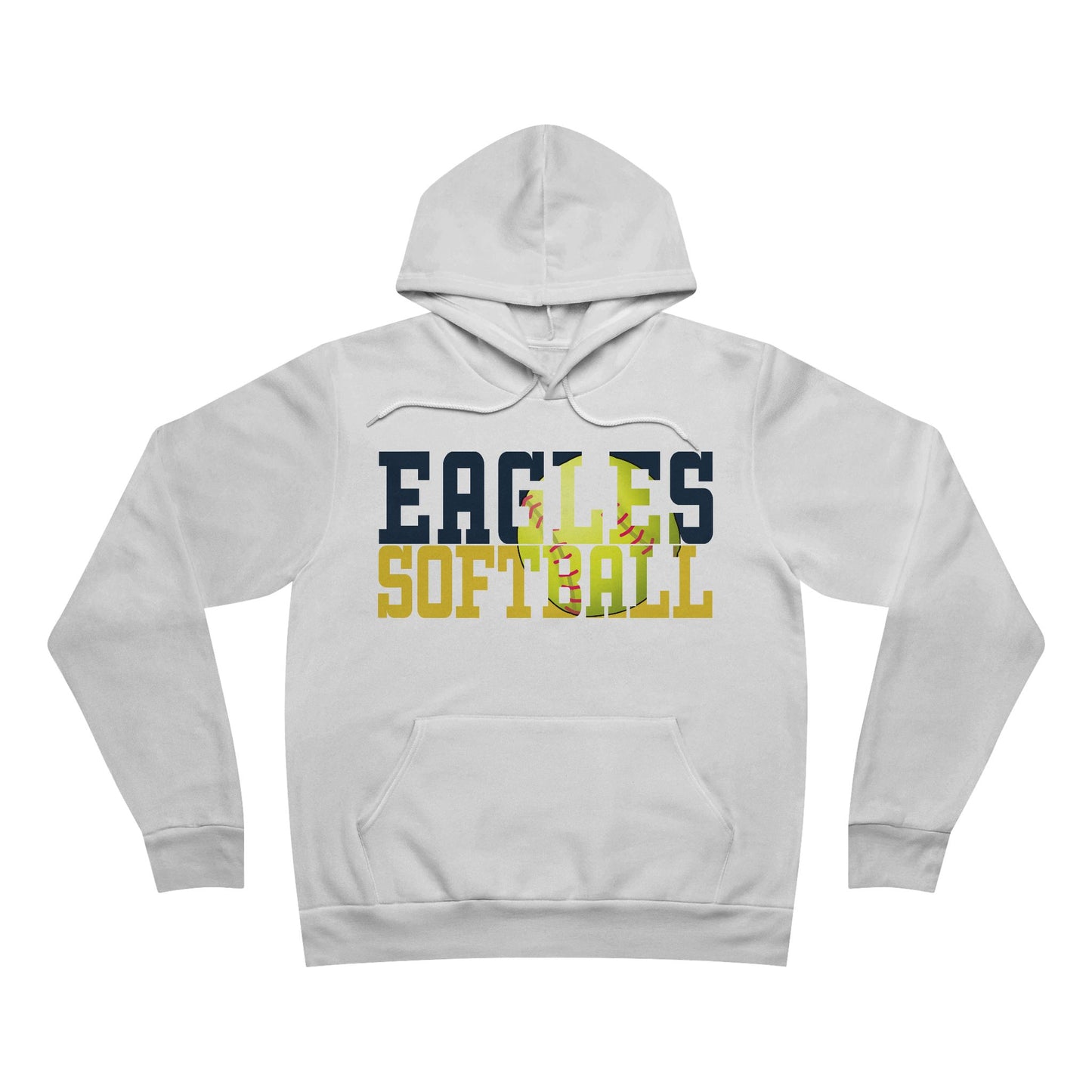 Softball Cutout - Bella+Canva Unisex Sponge Fleece Pullover Hoodie