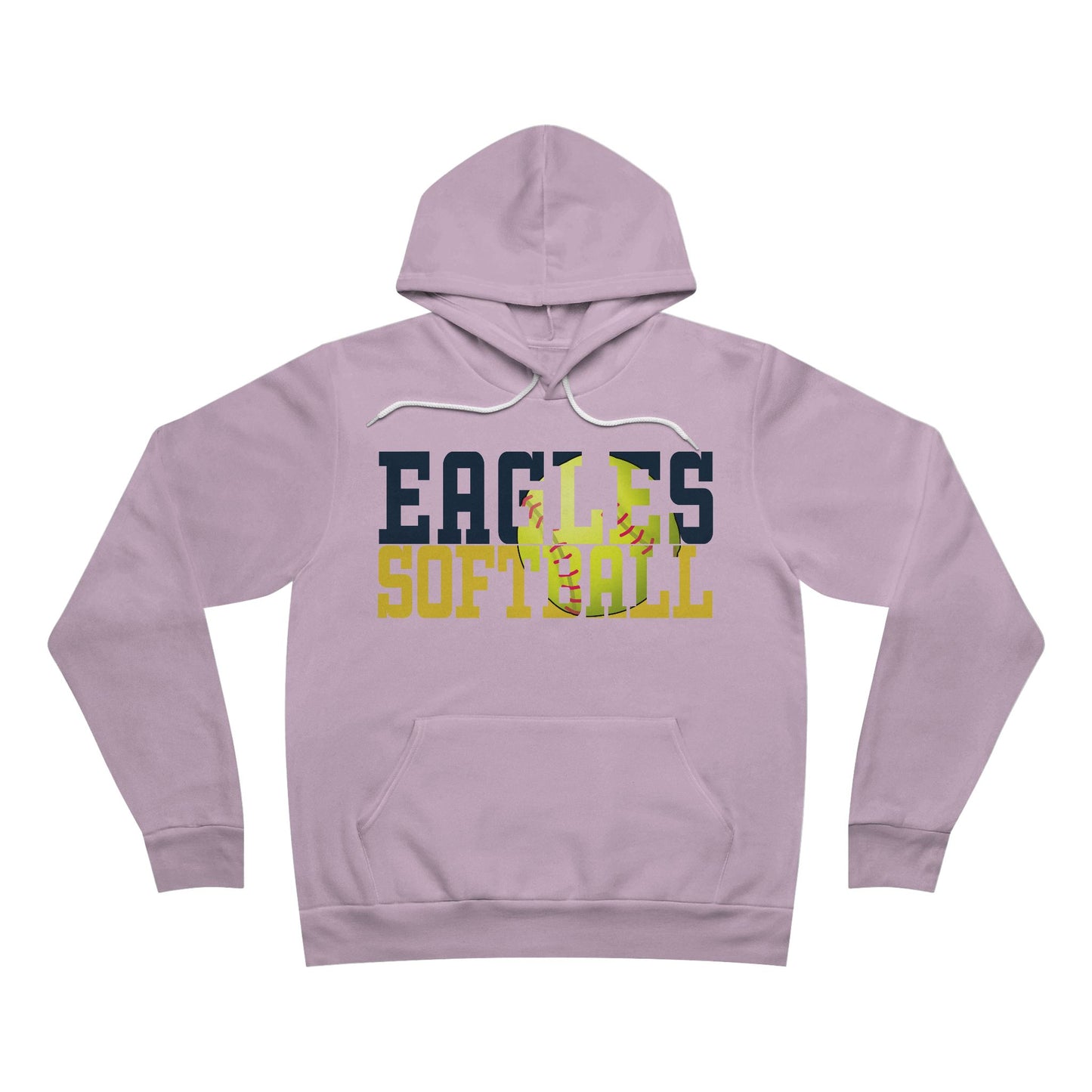 Softball Cutout - Bella+Canva Unisex Sponge Fleece Pullover Hoodie