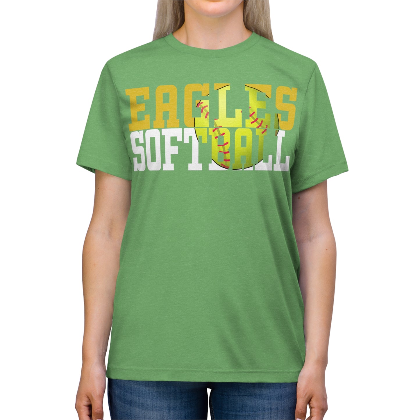 Softball Cutout - Bella+Canva Unisex Triblend Tee