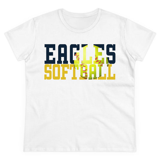 Softball Cutout - Gildan Women's Midweight Cotton Tee