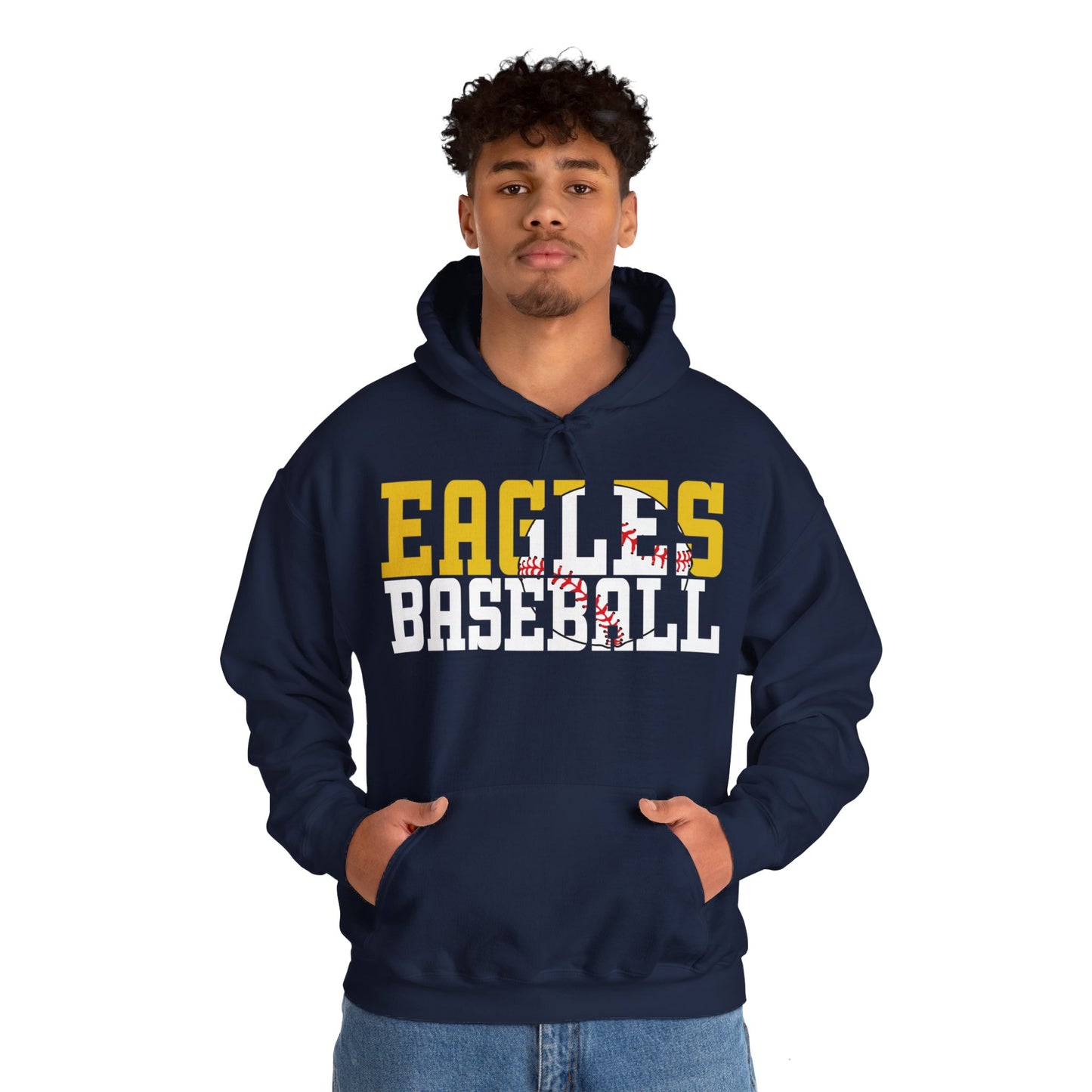 Baseball Cutout - Gildan Unisex Heavy Blend™ Hooded Sweatshirt