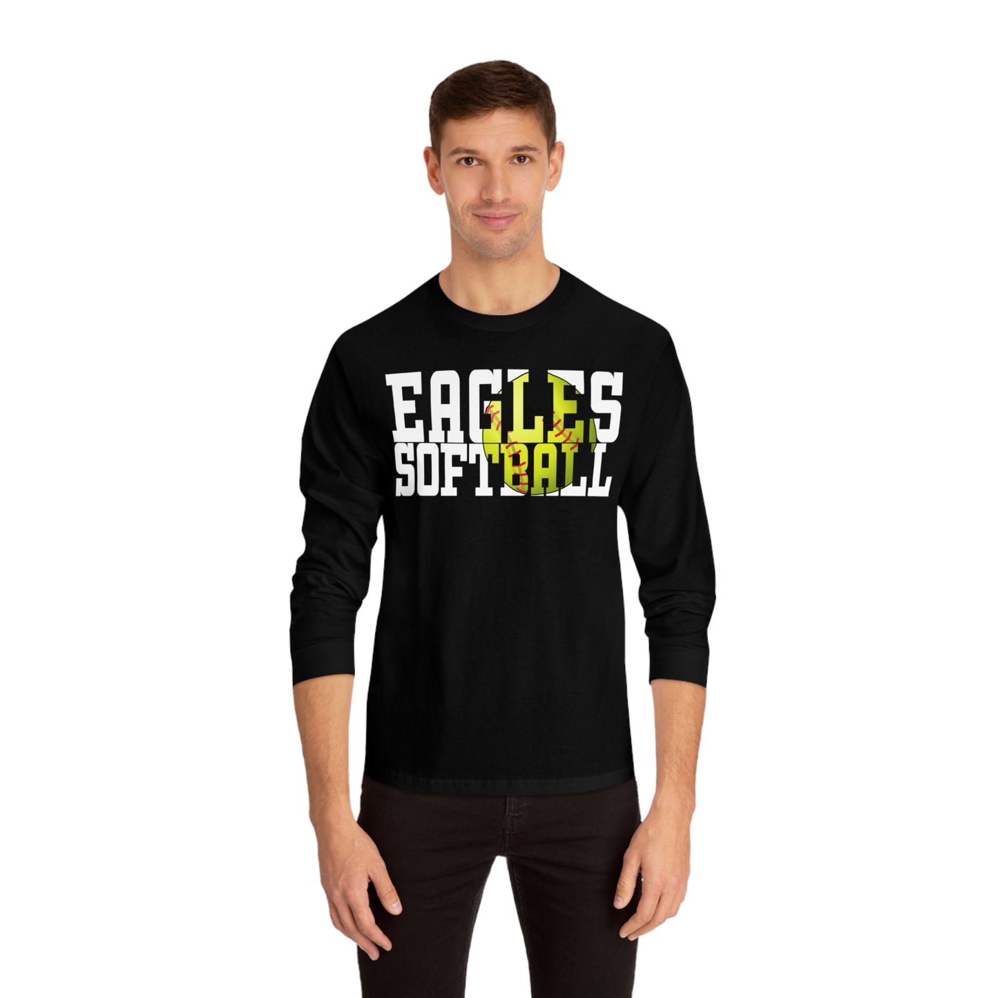 Softball Cutout - American Apparel Unisex Classic Long Sleeve T-Shirt