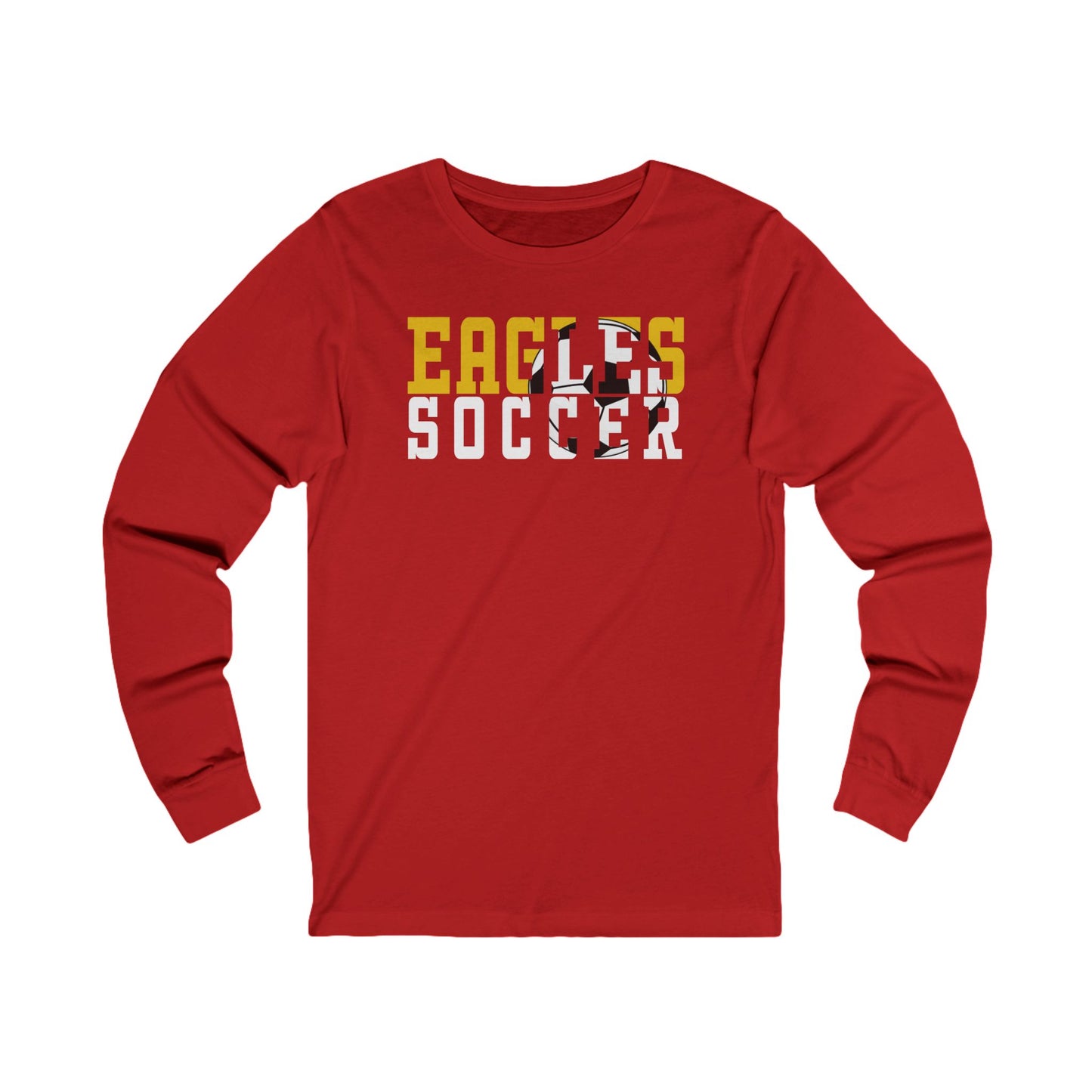 Soccer Cutout - Bella+Canva Unisex Jersey Long Sleeve Tee