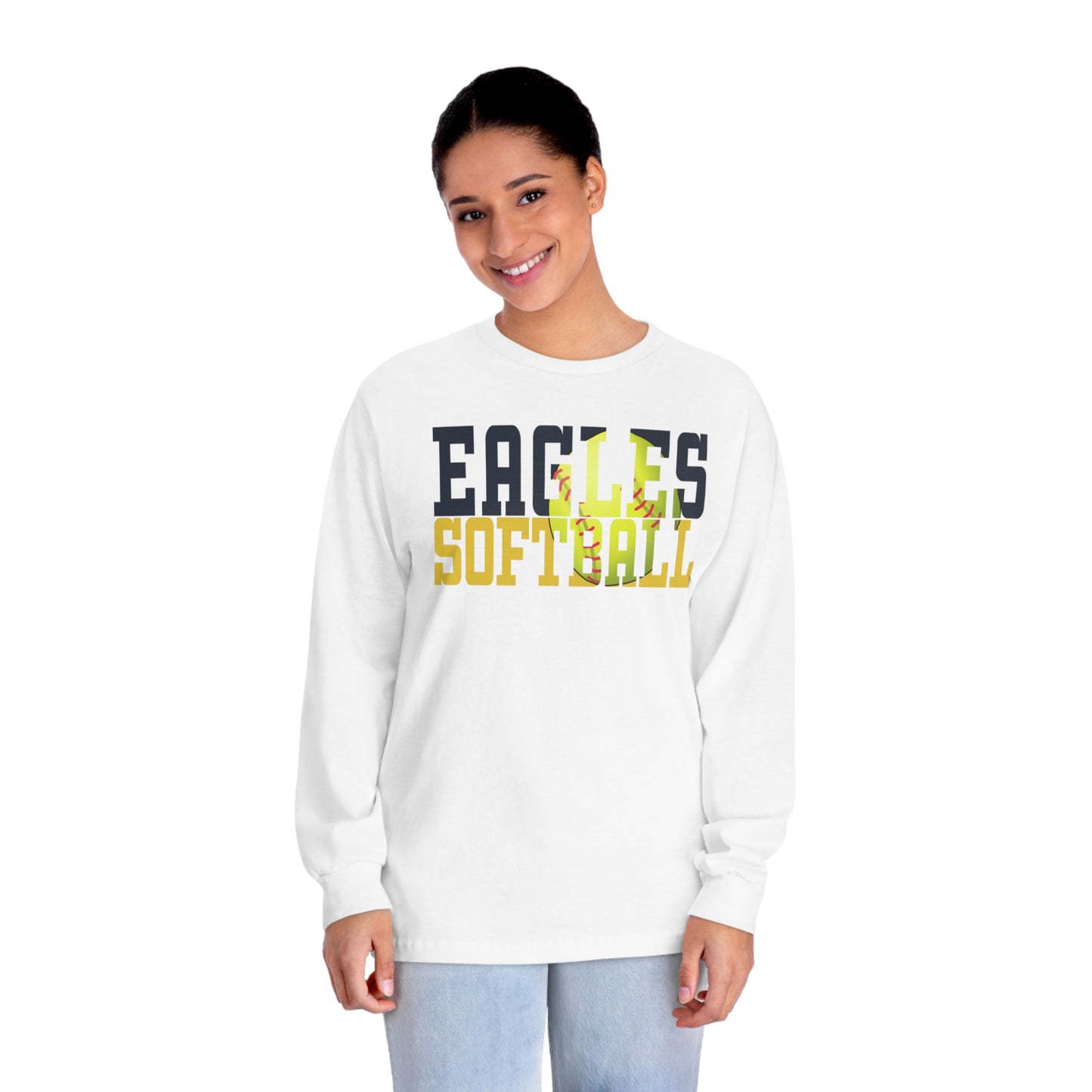 Softball Cutout - American Apparel Unisex Classic Long Sleeve T-Shirt