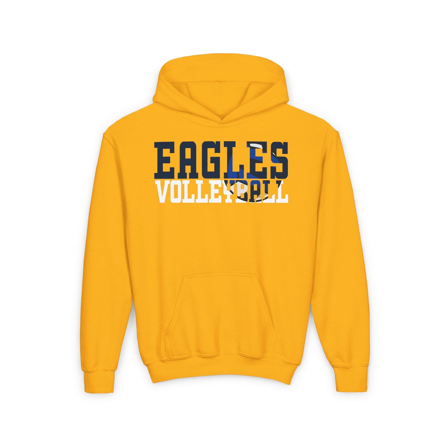 Volleyball Cutout - Gildan Youth Heavy Blend Hooded Sweatshirt